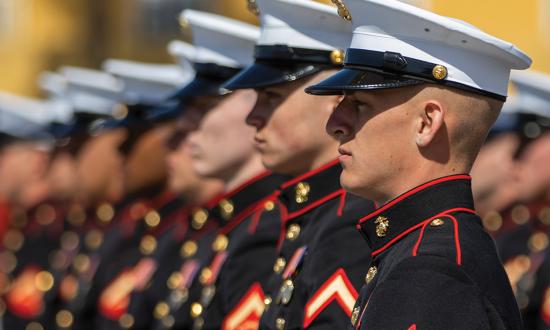 Members of the Silent Drill Team, Marine Barracks Washington