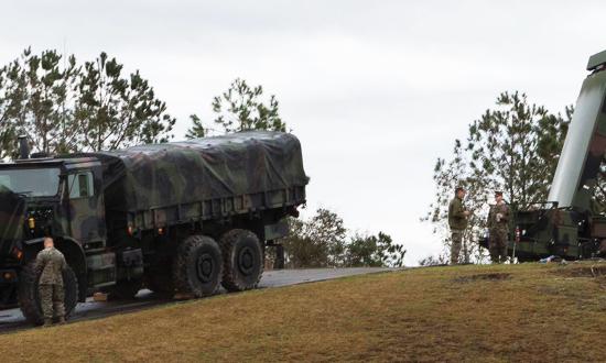 AN/TPS-80 Ground/Air Task Oriented Radar at Marine Corps Air Station Cherry Point, North Carolina.